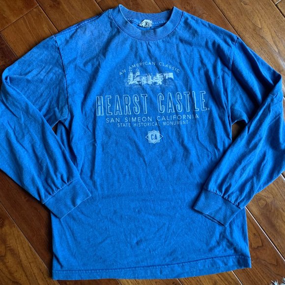 Hearst Castle size M UNISEX L/S t-shirt Lot blue Grey 50/50 - Picture 5 of 7